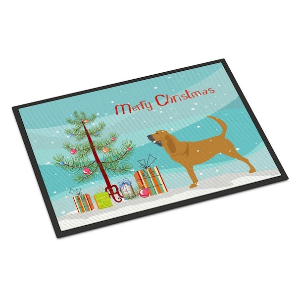 Carolines Treasures Bloodhound Merry Christmas Tree Indoor or Outdoor Mat 18x27 BB2902MAT - main